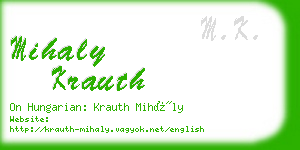 mihaly krauth business card